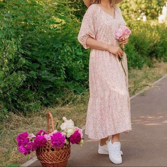 Puff sleeves floral dress H&M. New - Picture 5 of 13